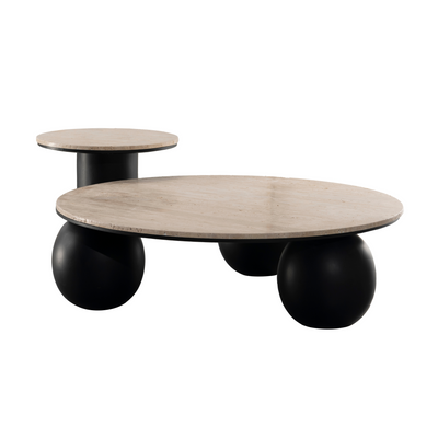 Luxe Living Beige/Black Side Table W56