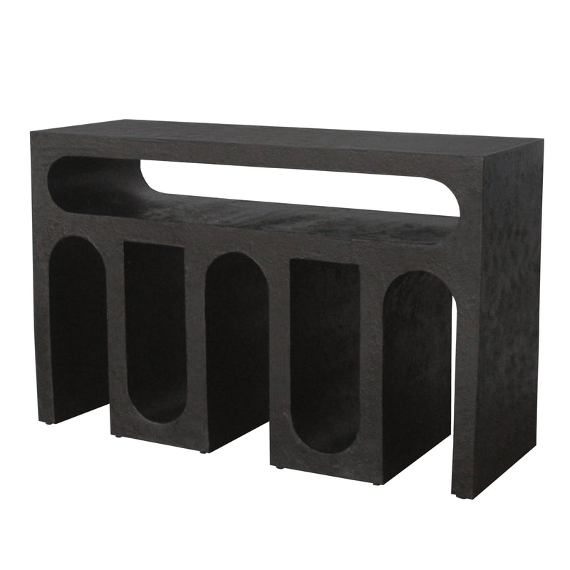 47" Modern Arch Textured Console, Black