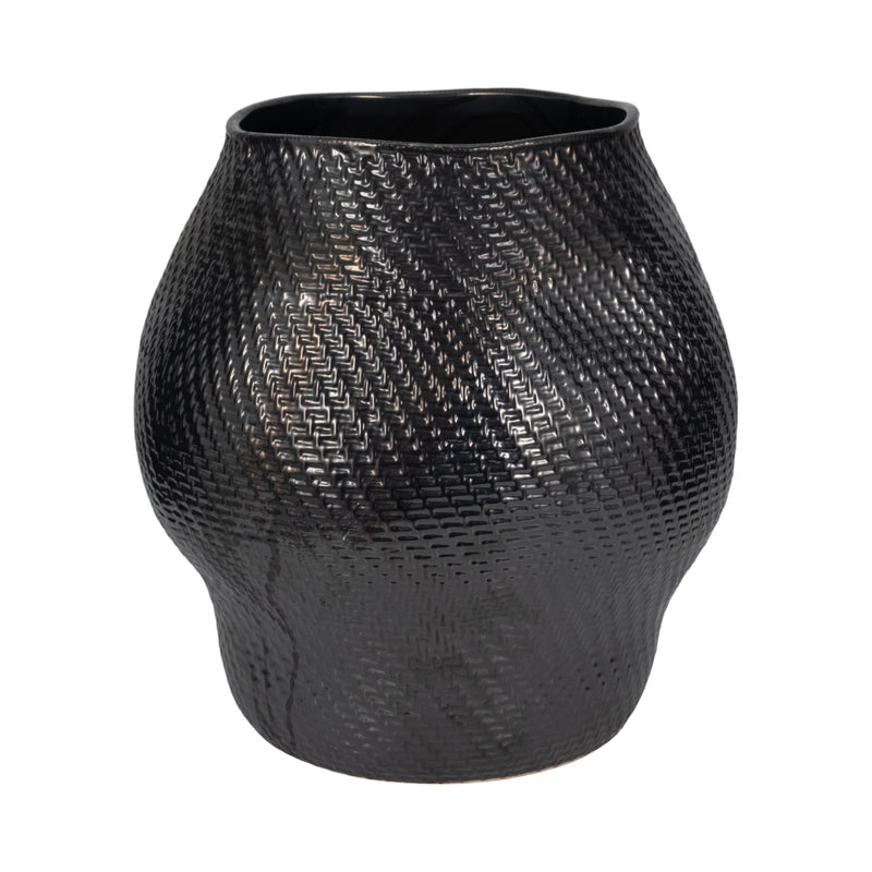 16" Sobaek Small Vase, Black