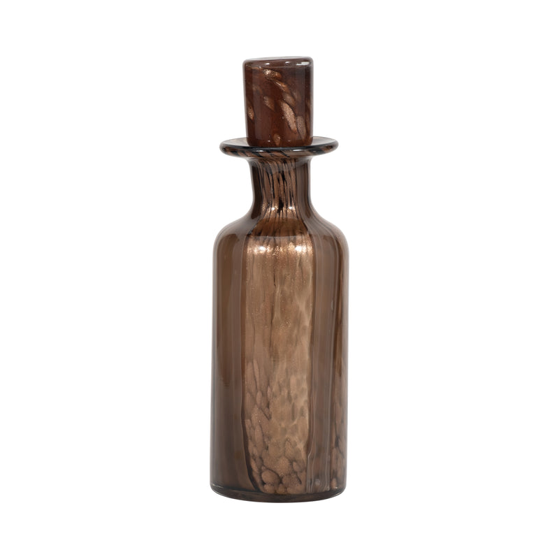 14" Hilary Large Brown Glass Bottle