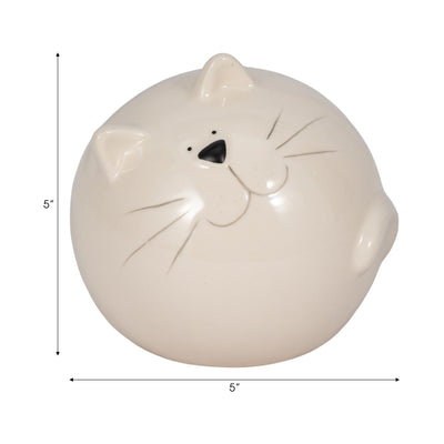 5" Kitty Orb, White