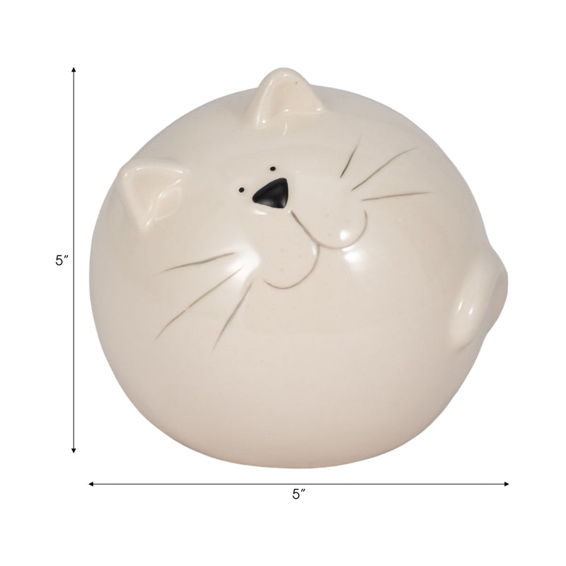 5" Kitty Orb, White