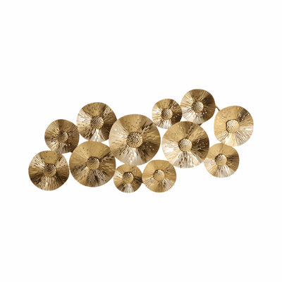 39" Gold Layered Discs Metal Wall D?cor, Gold