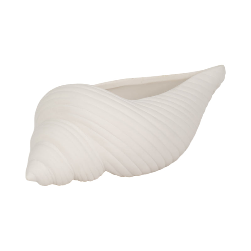 9" Conch Shell Planter, White