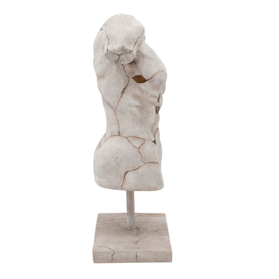 CRACKED TORSO SCULPTURE, WHITE