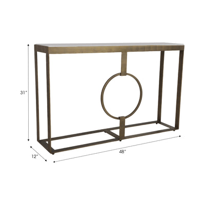 METAL, 48X31 MARBLE TOP CONSOLE, GOLD/WHITE