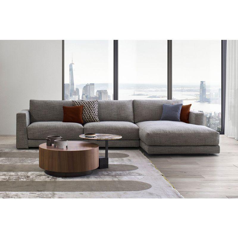 Stylish Gray Velvet L-Shaped Sofa - 90x250x170x45 cm - Swedish Wood By Alhome - 110111040