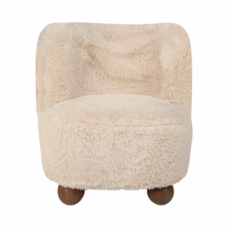 BALL-FOOT ACCENT CHAIR, IVORY