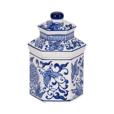 7" 6oz Sandalwood Myrrh Chinoiserie Cndle,blu/wht