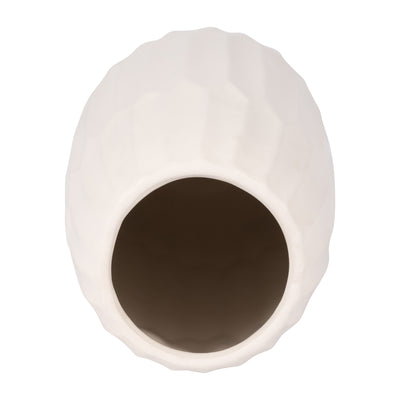 CERAMIC 14" VASE , CREME