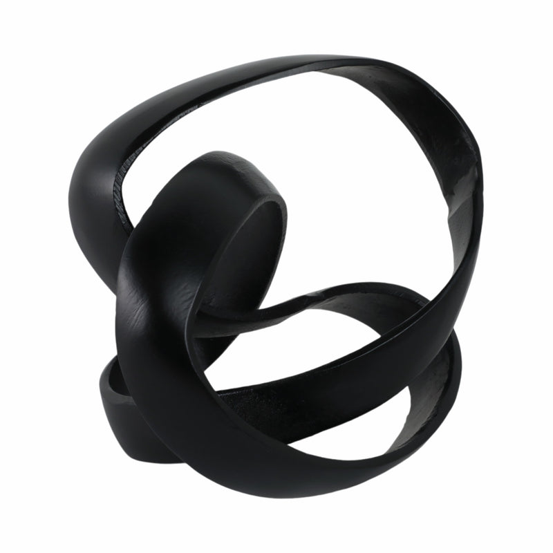 ALUMINUM KNOT SCULPTURE, 7", BLACK