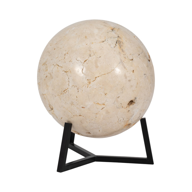 Stone, 9" Moon On Stand, Ivory