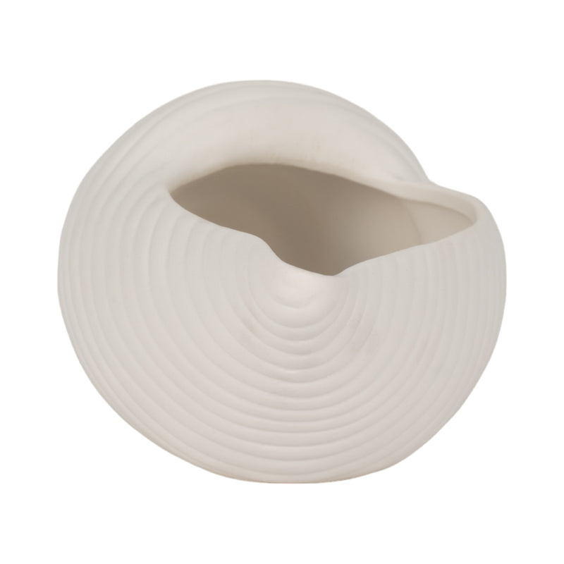 9" Conch Shell Planter, White