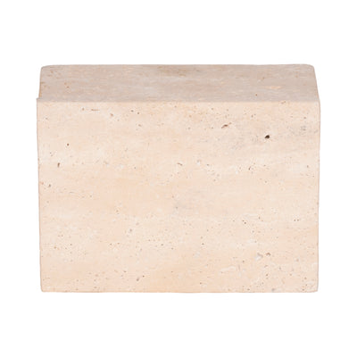 7" Travertine Box, Tan