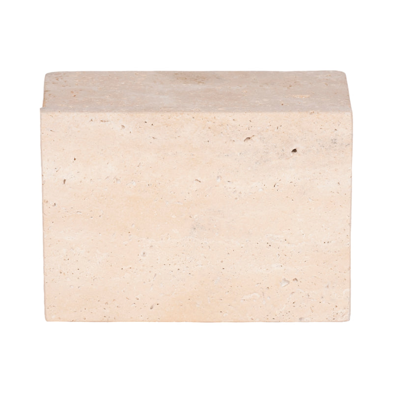 7" Travertine Box, Tan