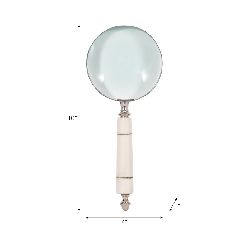 RESIN, 4" MAGNIFYING GLASS, IVORY