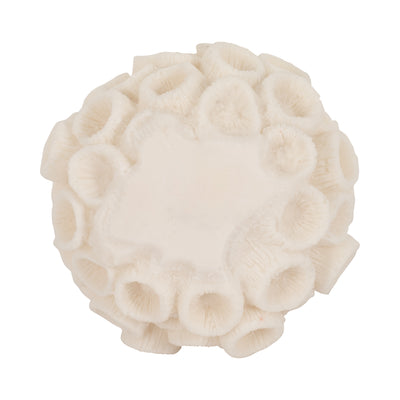 6" Round Coral Orb, Ivory