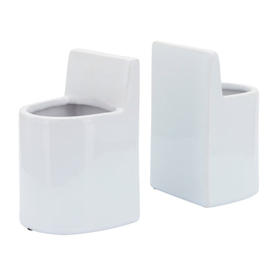 CER, 6" POUCH BOOKENDS, WHITE