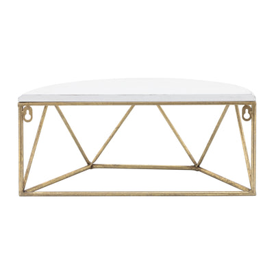 WOOD / METAL 16" L DEMILUNE WALL SHELF, WHITE