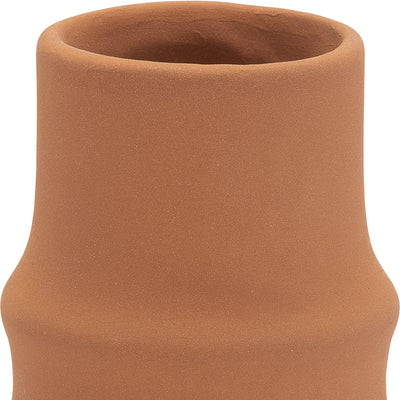 CER,11",RING PATTERN VASE,TERRACOTTA