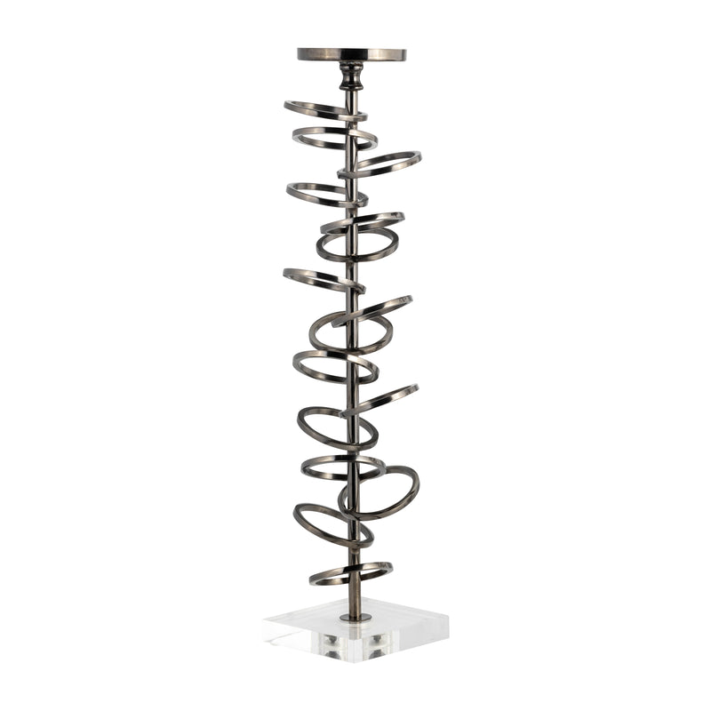 METAL, 18" RING TOSS ON ACRYLIC CANDLEHOLDER, GUNM