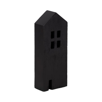 10" Wood House Decor, Black