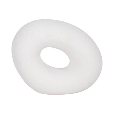 8" Textured Open Cut-out Slanted Circle Object, Wh