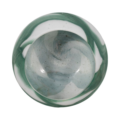 11" Ebb & Flow Bowl, Green/clear