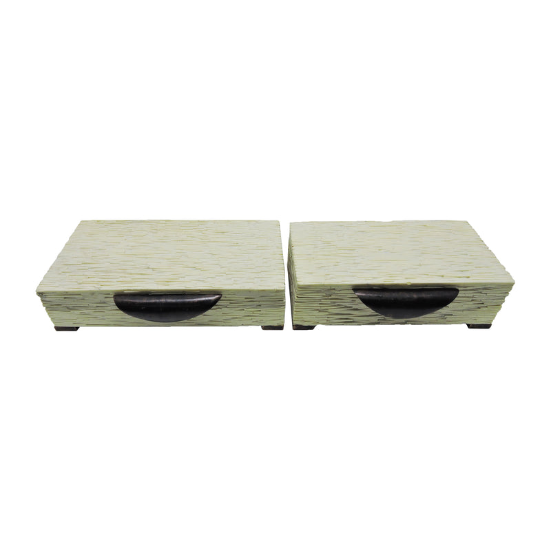 S/2 14/16" Hadwin Resin Cream Boxes