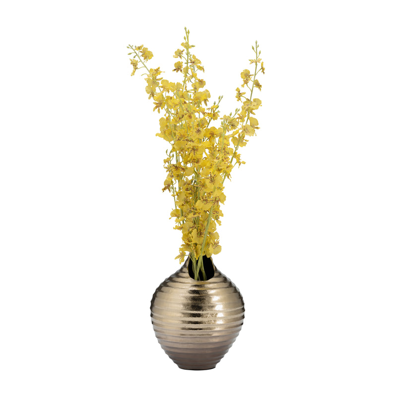 METAL,12",SHELL LIKE VASE,GOLD