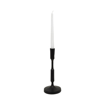 METAL, 13"H TAPER CANDLE HOLDER, BLACK