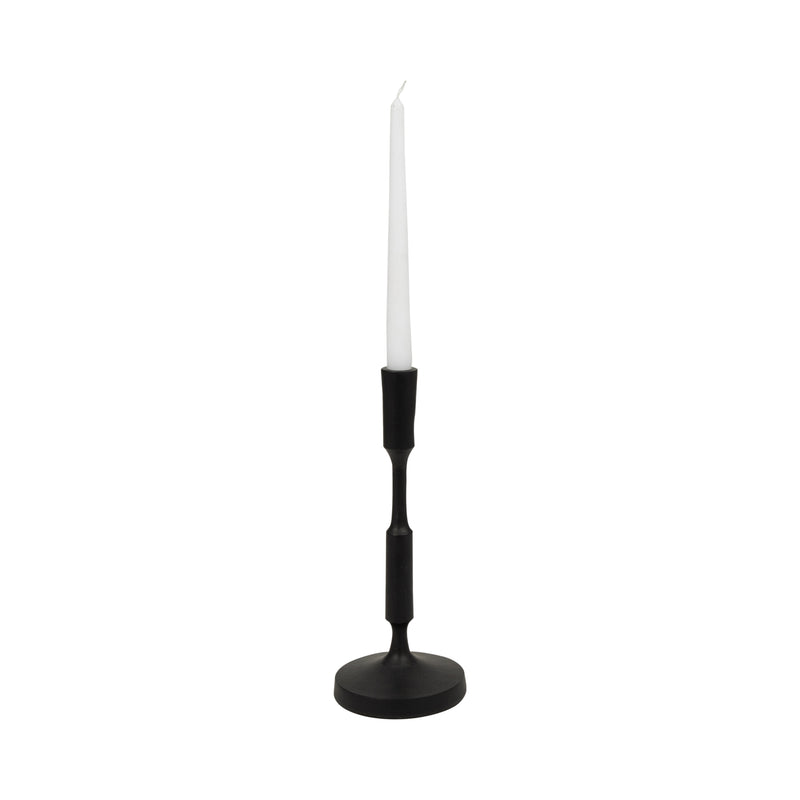 METAL, 13"H TAPER CANDLE HOLDER, BLACK