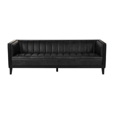 89" Eclipse Leather Sofa, Black