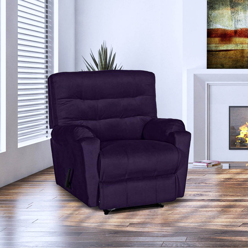 Velvet Classic Recliner Chair - Dark Purple - AB03
