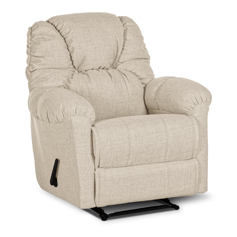 Linen Upholstered Rocking & Rotating Recliner Chair With Bed Mode From American Polo - Light Beige