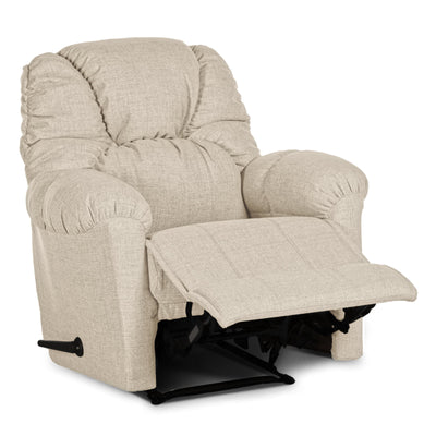 Linen Upholstered Rocking & Rotating Recliner Chair With Bed Mode From American Polo - Light Beige