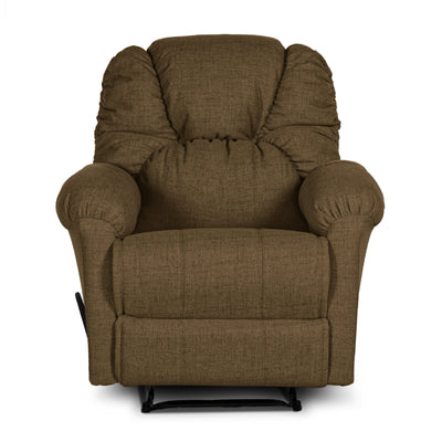 Linen Upholstered Rocking & Rotating Recliner Chair With Bed Mode From American Polo - Brown