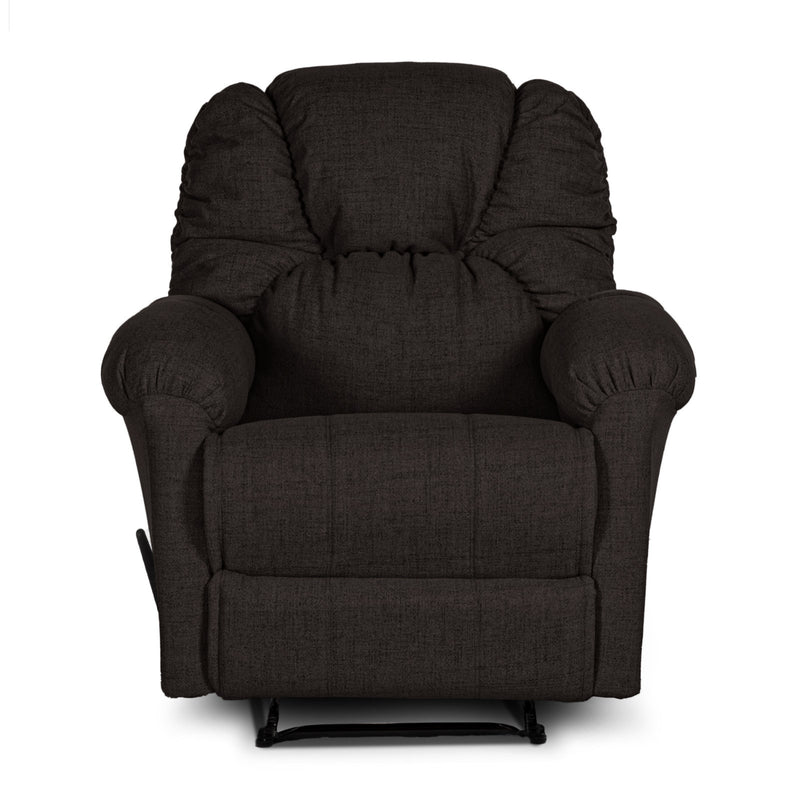 Linen Upholstered Rocking & Rotating Recliner Chair With Bed Mode From American Polo - Dark Brown