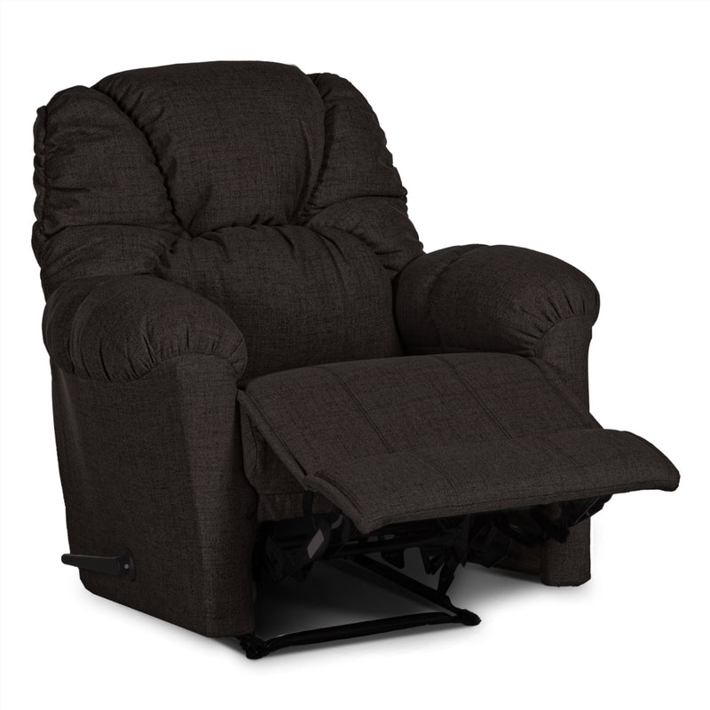 Linen Upholstered Rocking & Rotating Recliner Chair With Bed Mode From American Polo - Dark Brown