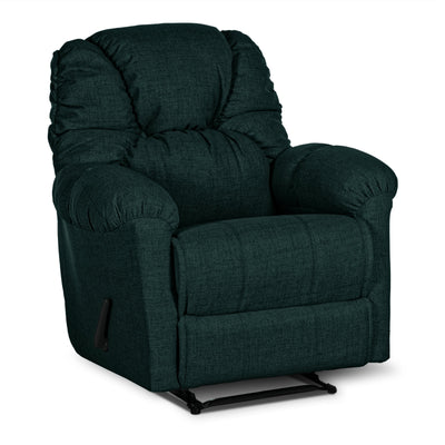 Linen Upholstered Rocking & Rotating Recliner Chair With Bed Mode From American Polo - Dark Green