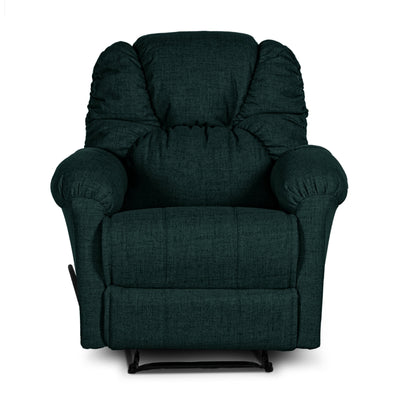 Linen Upholstered Rocking & Rotating Recliner Chair With Bed Mode From American Polo - Dark Green