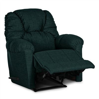 Linen Upholstered Rocking & Rotating Recliner Chair With Bed Mode From American Polo - Dark Green