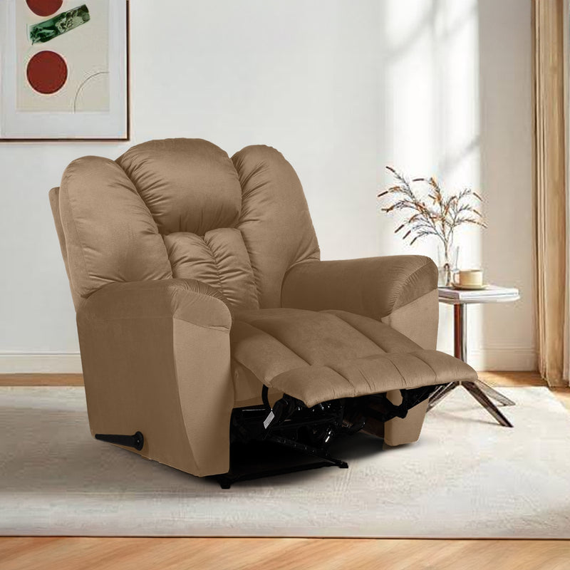 Velvet Rocking Recliner Chair - Brown - Stanford