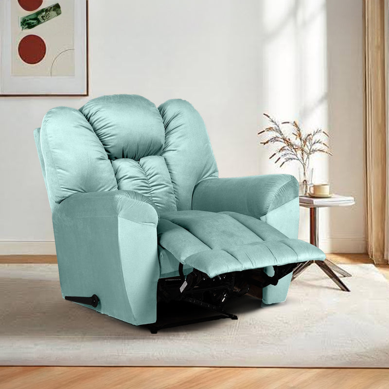 Velvet Rocking Recliner Chair - Dark Turquoise - Stanford