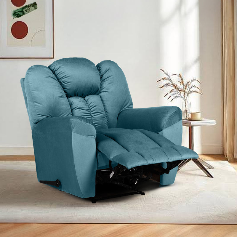 Velvet Rocking Recliner Chair - Light Turquoise - Stanford