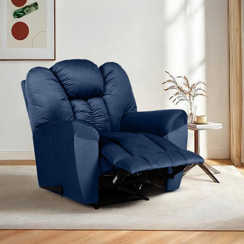 Velvet Rocking & Rotating Recliner Chair - Grey - Stanford