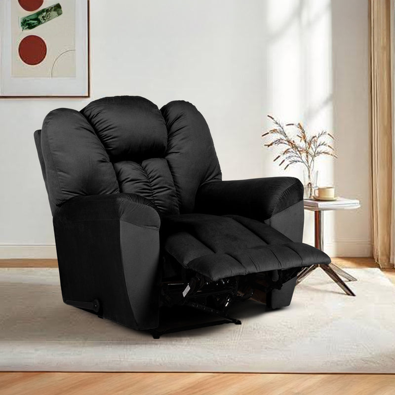 Velvet Rocking & Rotating Recliner Chair - Light Beige - Stanford