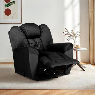 Velvet Classic Recliner Chair - Black - Stanford