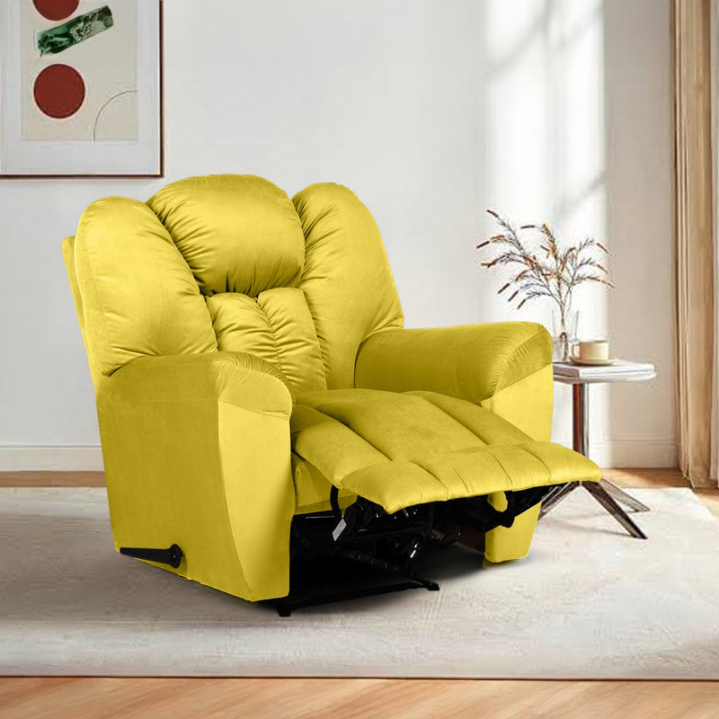 Velvet Rocking & Rotating Recliner Chair - Gold - Stanford