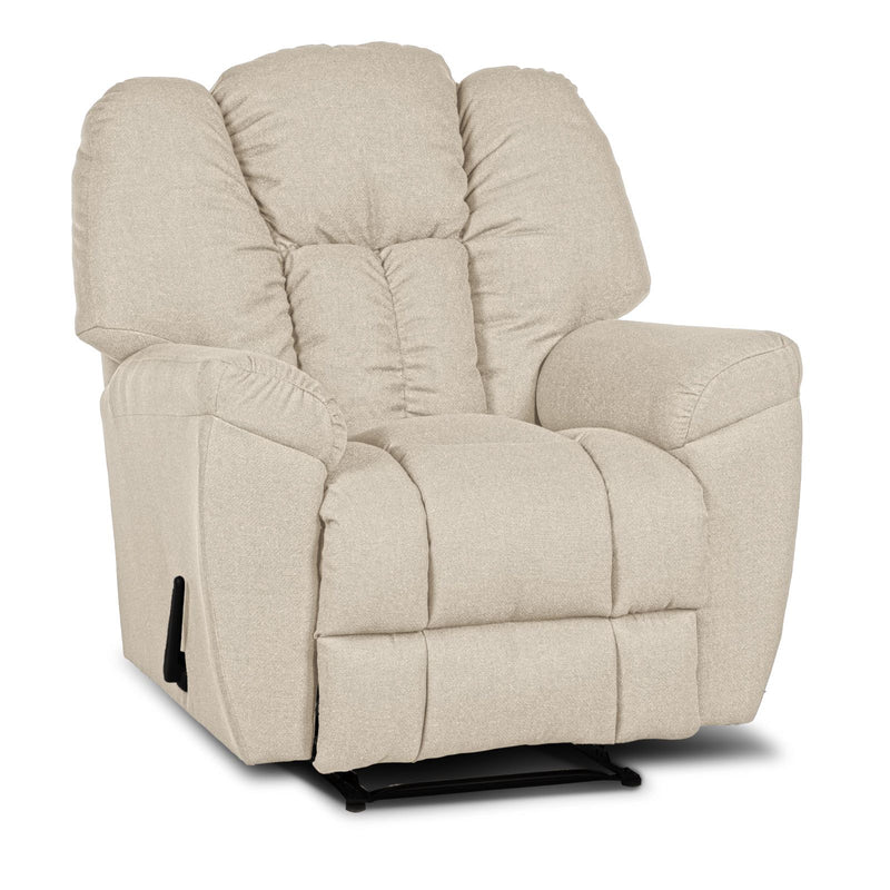 Linen Upholstered Rocking & Rotating Recliner Chair With Bed Mode - Light Beige - Penhaligon&